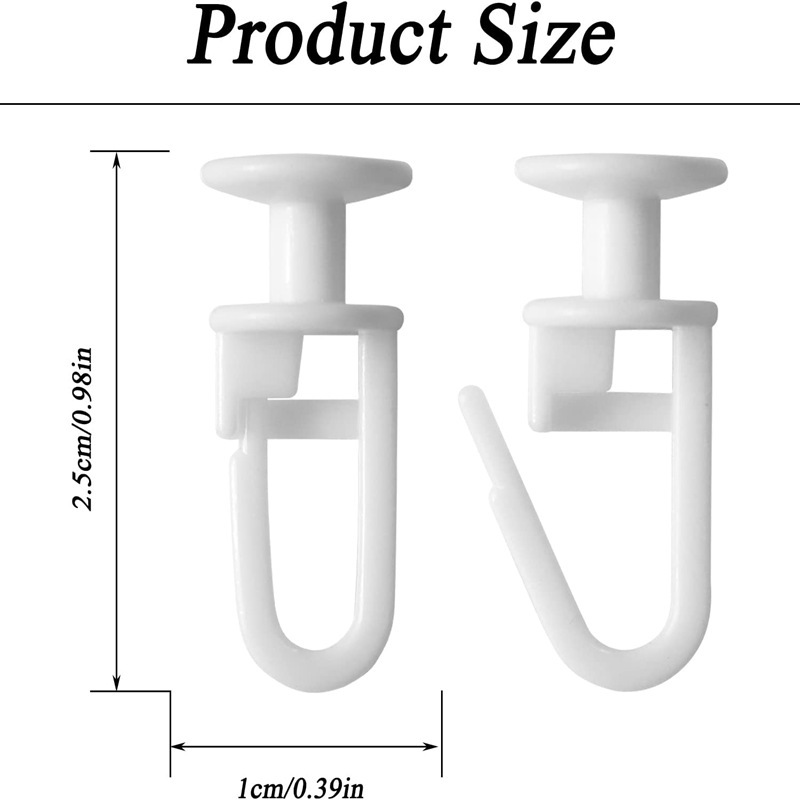 25mm Curtain Straight Rail PVC Pulley | Silent Roller for Curtain Track | Square Rail Guide & Pulley | Curtain Accessories