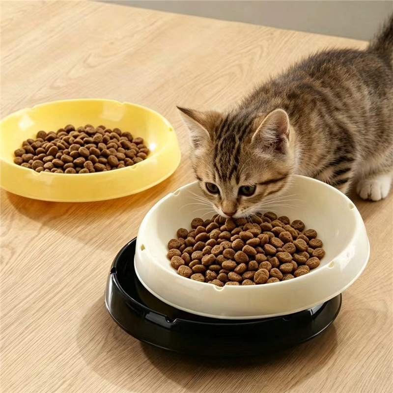 Cat Bowl Plastic Bowl Cat Eating Bowl Kitten Food Bowl Canned Snacks Freeze-Dried Food Plate Short-Legged Cat Dish Pet Bowl