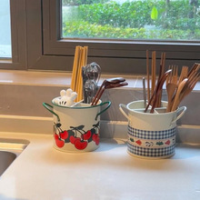 筷子收纳盒厨房家用筷筒筷笼餐具勺沥水架置物架大容量高颜值好物