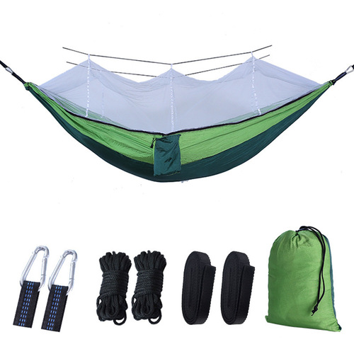 Outdoor Single and Double Swing Bed with Anti-Tipover Net, Swinging Chair, Automatic Ventilation, Sun Protection, Mosquito Proof, Hammock