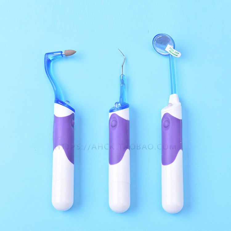 Luminous oral cavity mirror dental mirror tooth hook tooth stone cleaning tooth stain dental scale device household three-piece Care Suit