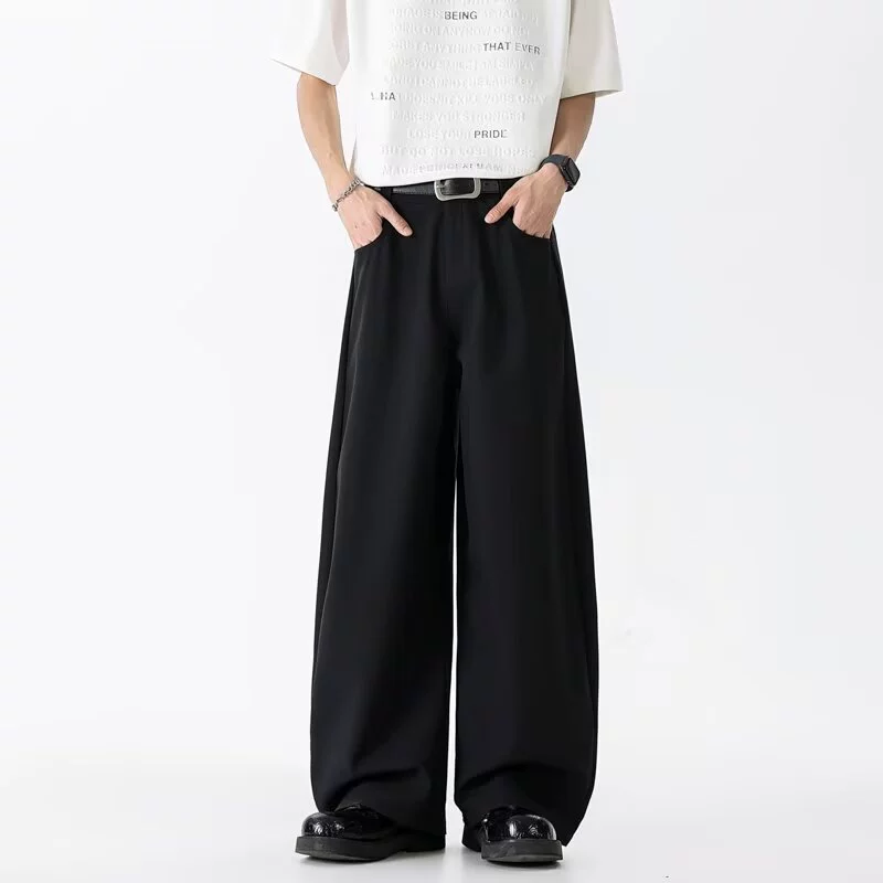 Мужские повседневные брюки в американском стиле, новые летние свободные модные универсальные широкие брюки длиной до пола для подростков.