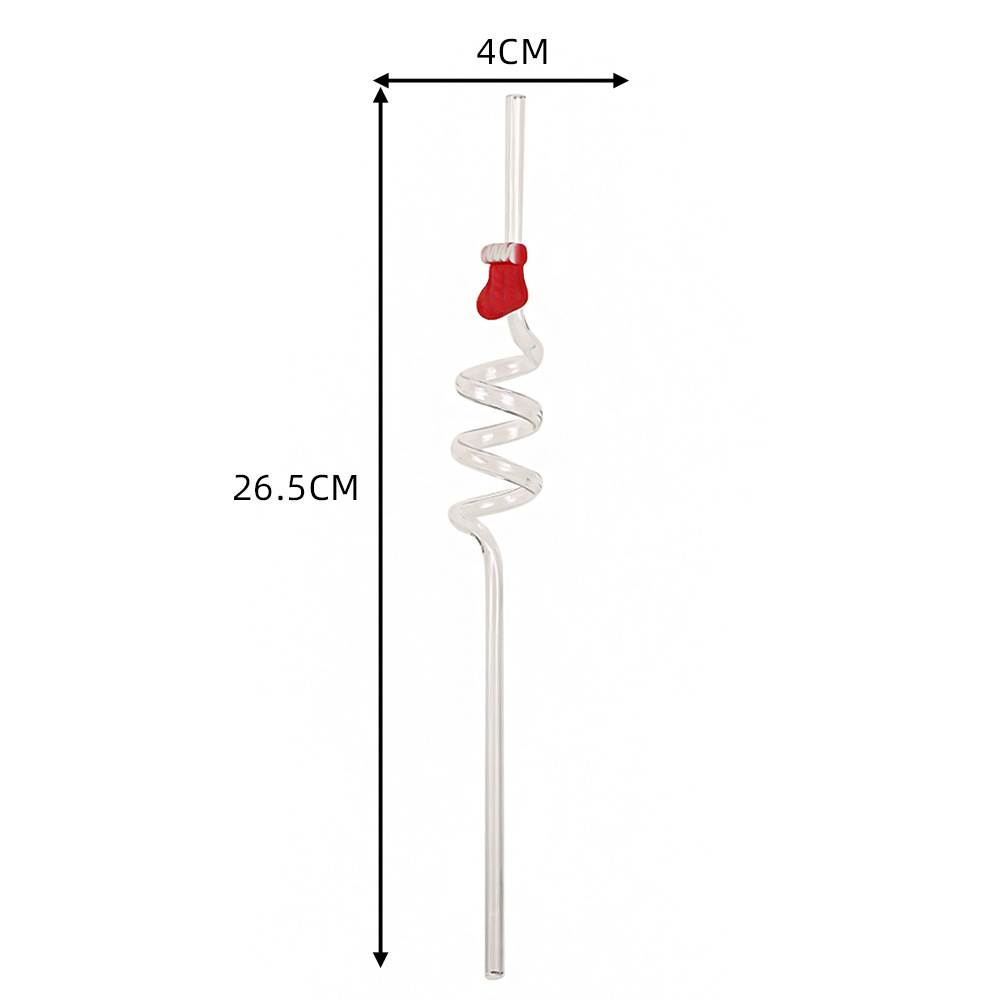 Comercio exterior dibujos animados patrón de Navidad pajita de plástico fiesta navideña creativa copa de vino pajita ambiente navideño suministros de decoración