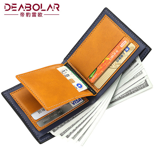  new men's short style personalized multi-card slot European and American three-fold men's wallet multi-card slot cross-border card bag manufacturer wholesale