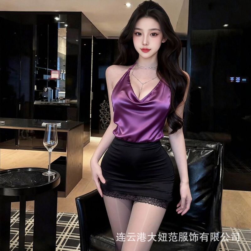 Medusa's New Secretary Outfit, Sexy Lingerie with a Plunging Neckline, New Hip-Hugging Skirt, Pure Desire Temptation Maid Outfit Set