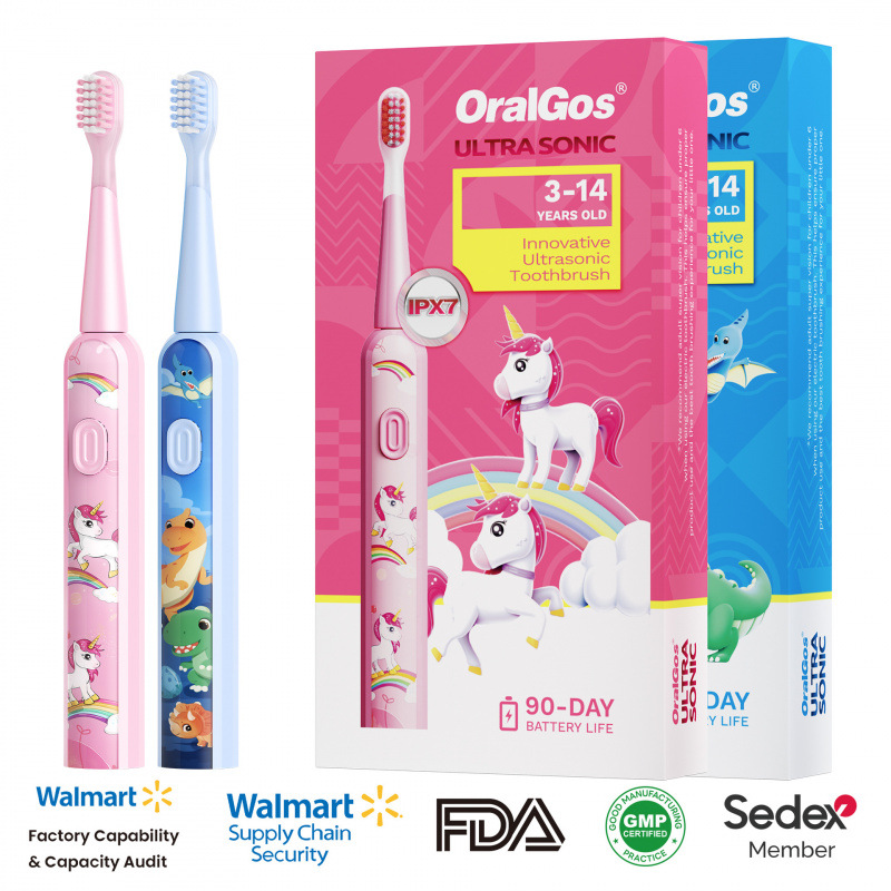 Cross-Border Amazon Pure English Unicorn Children's Electric Toothbrush Soft Bristle Rechargeable Waterproof Toothbrush Electric Spot