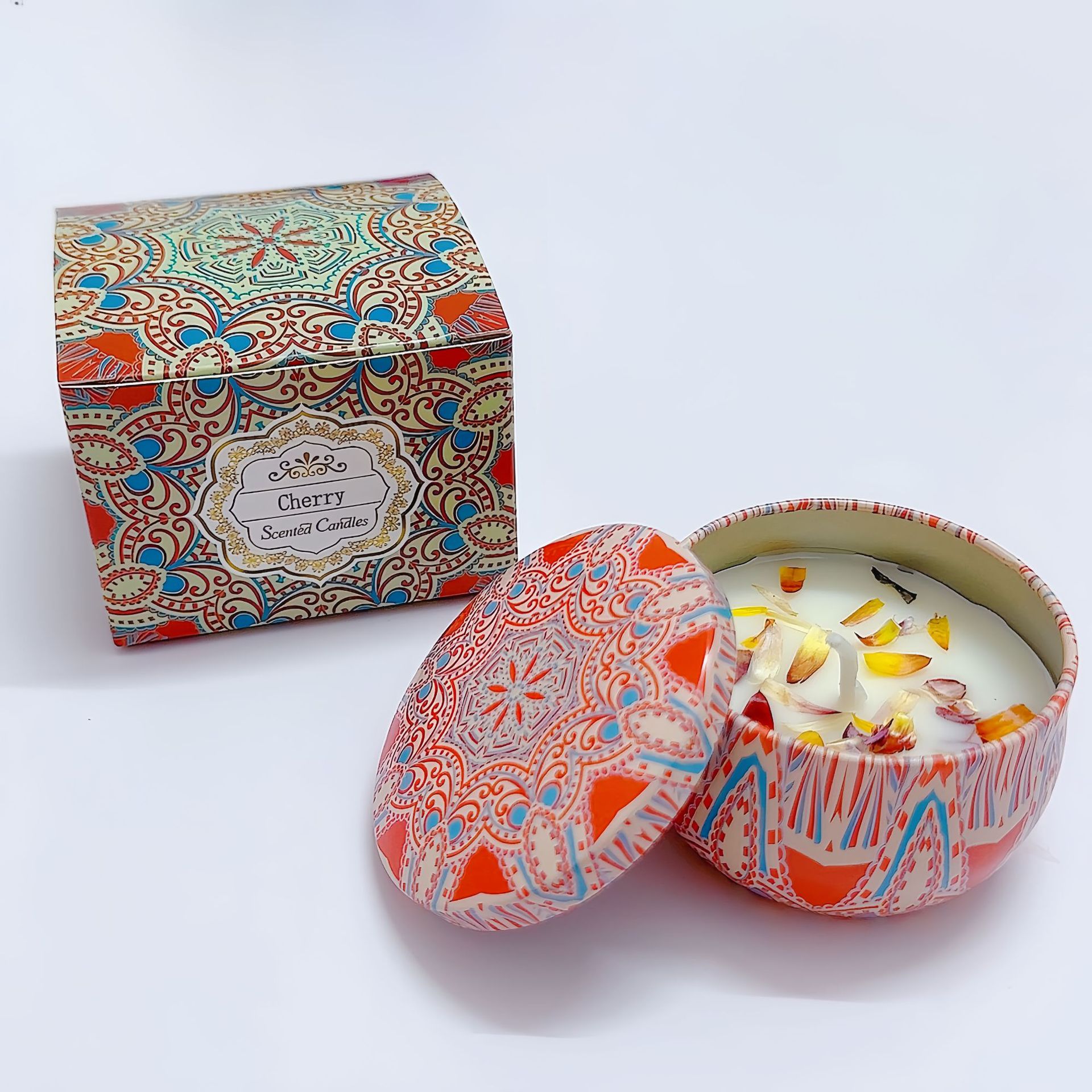 Cera de soja transfronteriza flor seca aromaterapia vela regalo de cumpleaños regalo de boda flor fragancia incienso vela al por mayor