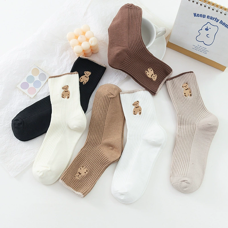 Colored retro knee socks, mid-length
