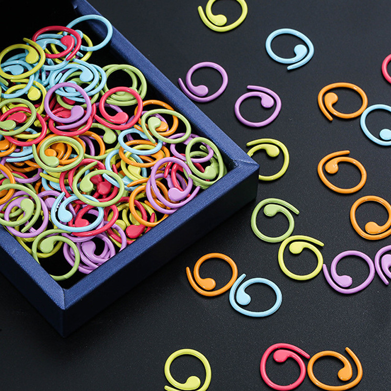 Metal spiral Mark Buckle crochet ring needle knitting tool stitch marker paint craft sweater knitting