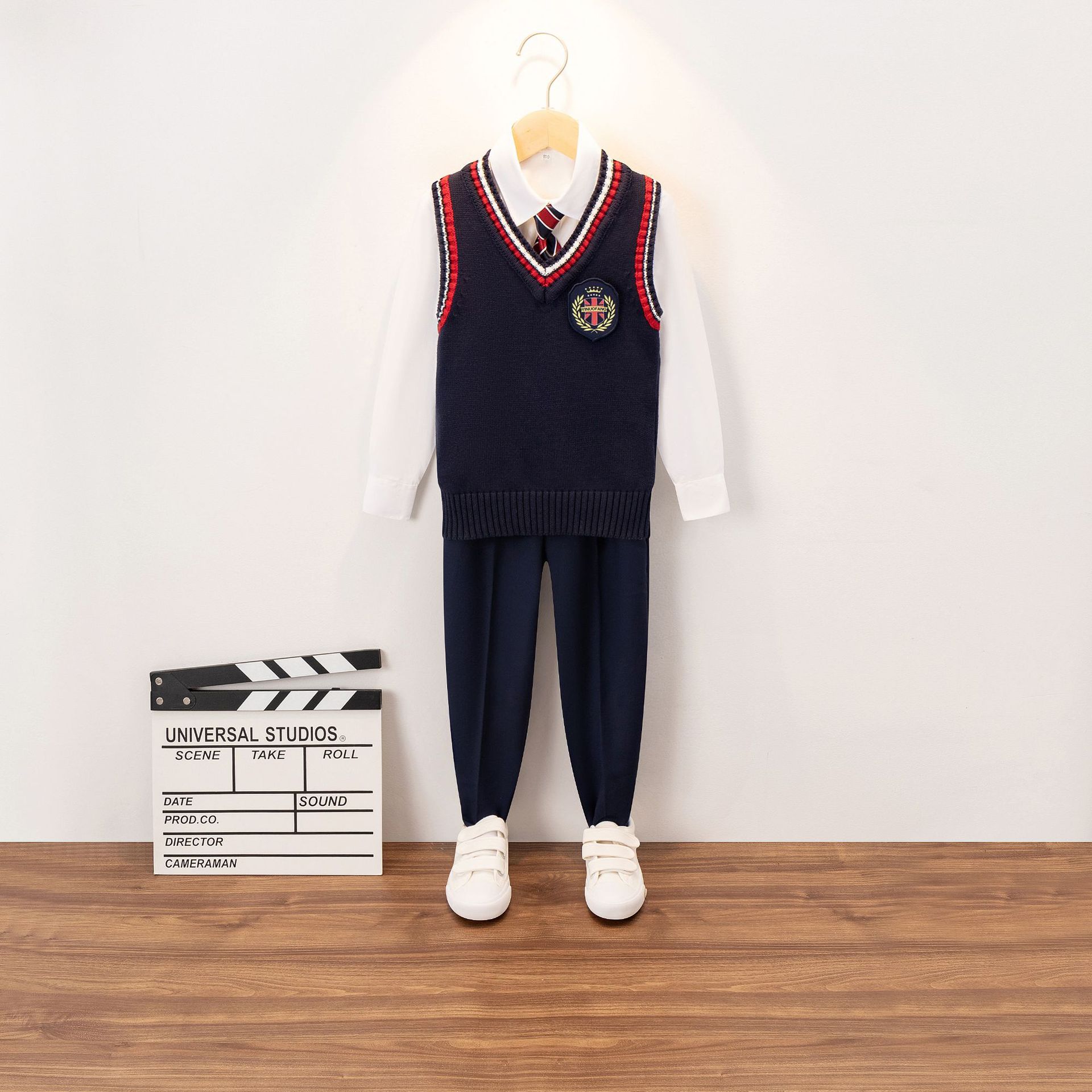 Día de Año Nuevo niños y niñas de Kindergarten uniforme escolar uniforme de clase infantil coro británico rendimiento traje de estudiante de escuela primaria