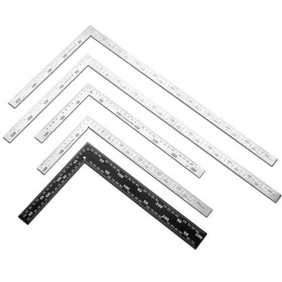 Angle ruler 90 degree stainless steel thickened 300 500 600 woodworking decoration L-type ruler turning ruler right angle plate ruler thickened