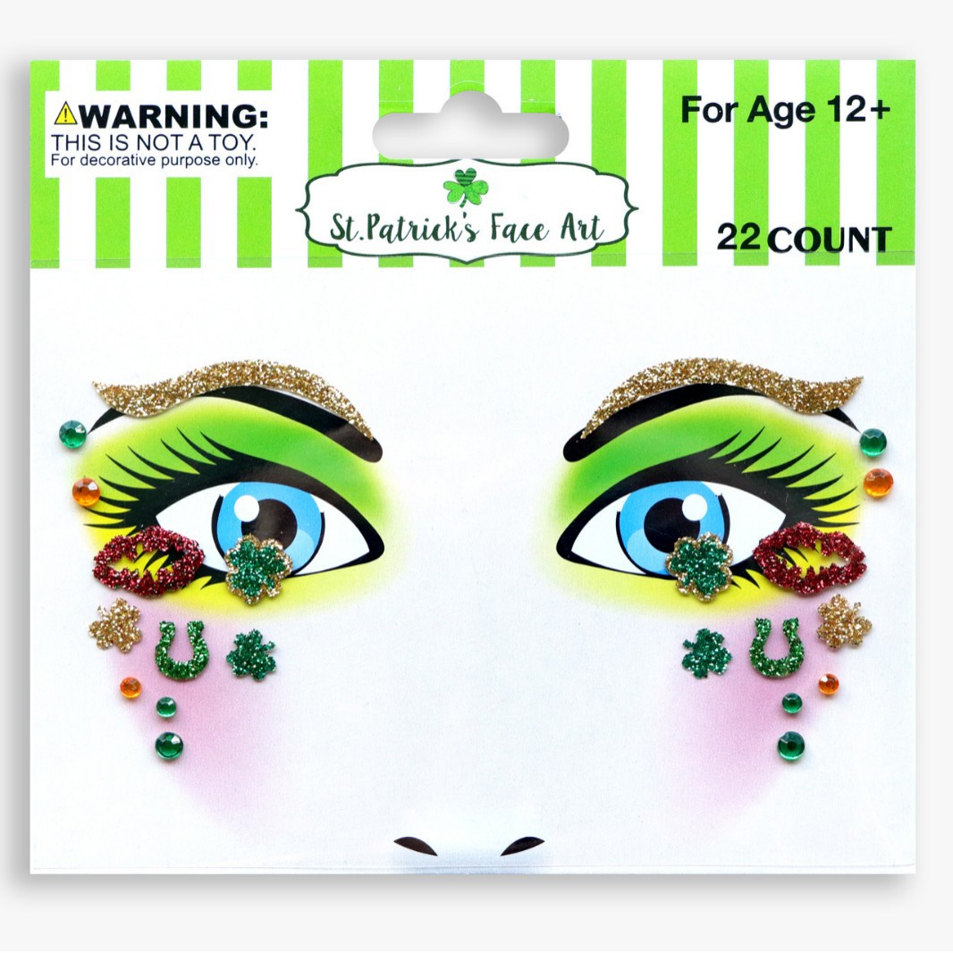 Pegatinas faciales de carnaval de Navidad, fiestas navideñas, pegatinas faciales de diamantes de imitación, diamantes de cebolla verde, maquillaje de escenario, mariposas faciales, brillo, diamantes de cebolla verde