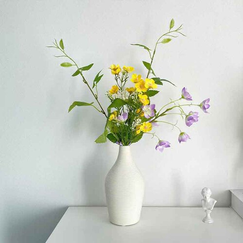 Nordic simple style white ceramic vase dried flowers decorative ornaments living room flower arrangement modern flowerware home accessories