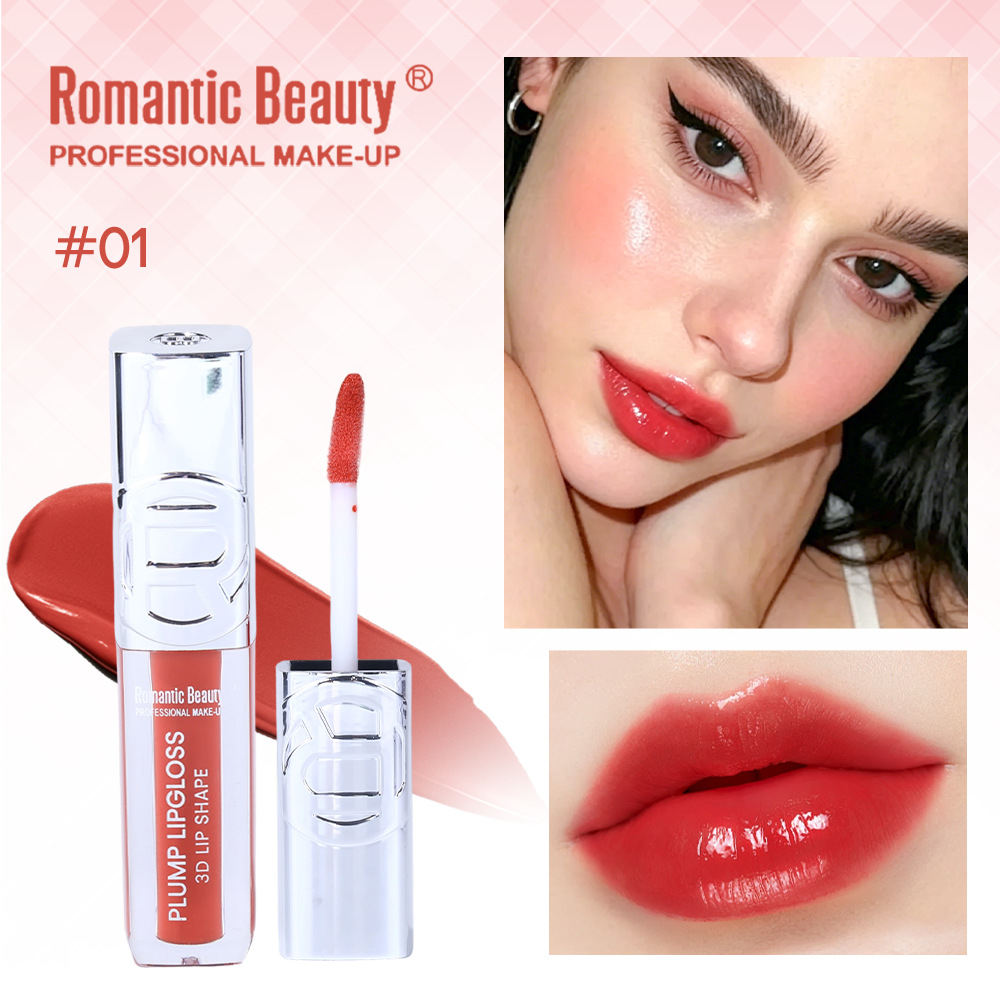 Esmalte labial de espejo transfronterizo, esmalte labial de agua, fácil de colorear, labio de tuck, color de brillo labial impermeable, color de lápiz labial líquido