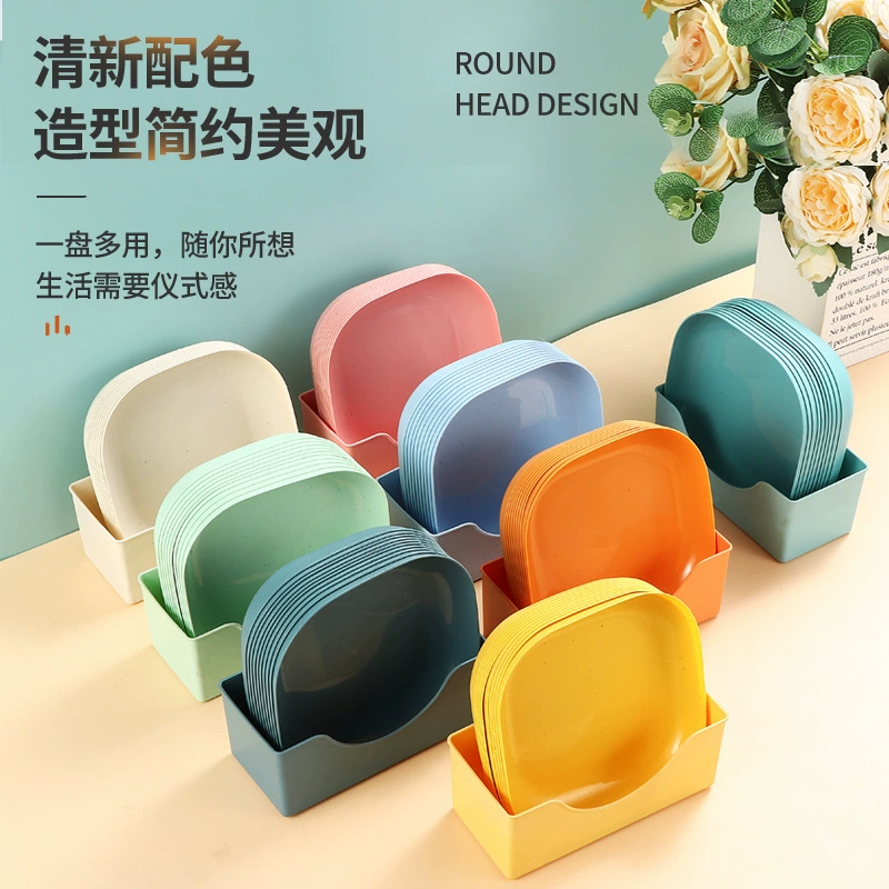 Утолщенная пшеничная солома, косовая тарелка с базовой доступной роскошной маленькой тарелкой, блюдо для фруктовых закусок, блюдо из костяной кости, тарелка, обеденная тарелка