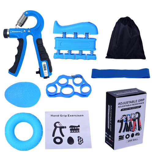 Counting gripper nine-piece set adjustable 5-60kg finger strength device home fitness small equipment hand training box