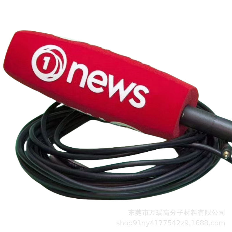 电视台采访麦克风异型高端海绵话筒套可做设计，植绒、丝印，LOGO