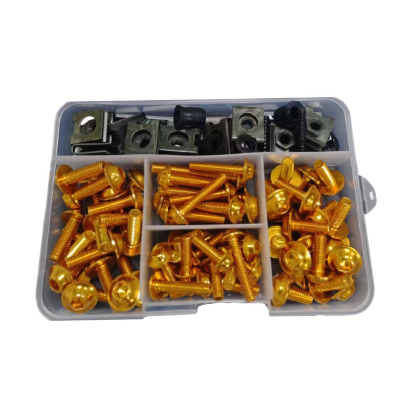 Juego de Tornillos para Carenado de Motocicleta 155pcs 177pcs 195pcs de Aluminio
