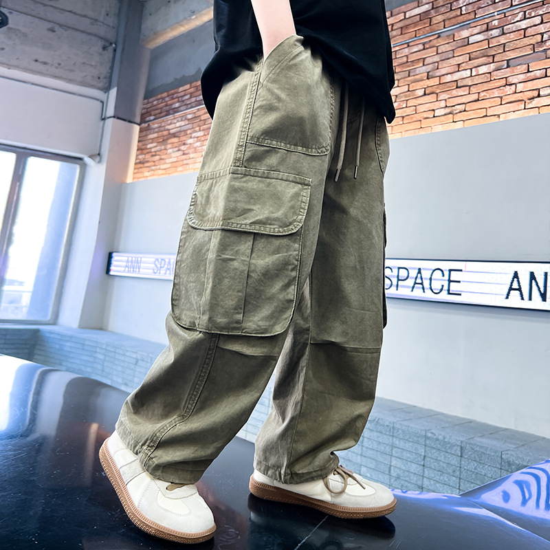 Pantalon plissé décontracté pour enfant coupe large et léger_voghion.com
