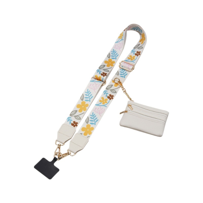 Comercio exterior venta caliente correa para el hombro correa para el teléfono móvil correa para el teléfono móvil impresión blanca correa para el teléfono móvil cordón para el teléfono móvil cuello colgante de alta calidad