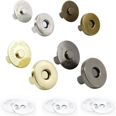 Black Metal Snap Button Magnetic buckle seam-free bag snap buckle bag accessorie