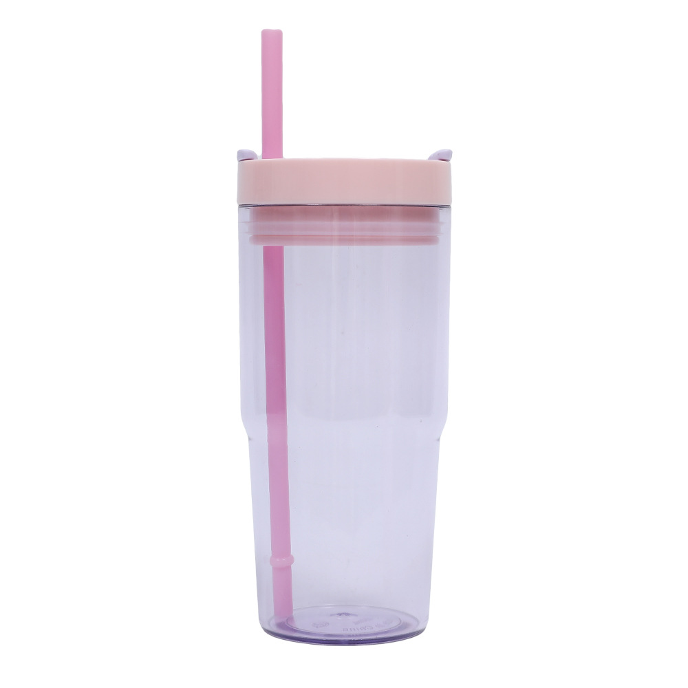 Taza de coche de comercio exterior transfronteriza de 40oz Taza de plástico gigante Juego de tres piezas con pajita Taza de agua de gran capacidad y alto valor