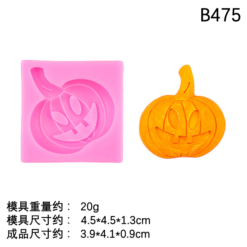 Halloween Calavera Calavera Calavera Calabaza Molde de silicona Chocolate Funda de caramelo Molde de decoración de yeso de aromaterapia