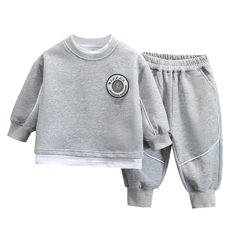 5844 traje de suéter para niños modelos de primavera y otoño 2025 nuevo estilo ropa casual impresa de moda para niños traje de dos piezas para bebés