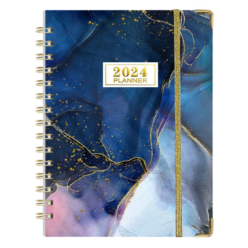 Versión en inglés transfronteriza 2025 Bloc de notas A5 Libro de círculo de doble línea Libro de planificación semanal en inglés Libro de planificación de horarios de gestión