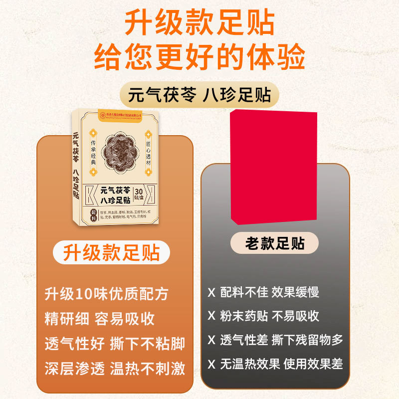 香港大薬局元気茯苓八珍足貼り生姜紅花足底ケア家庭用八珍足貼り|undefined