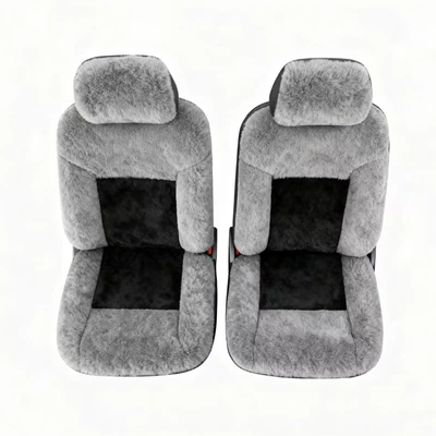 Velvet Car Seat Cover, Universal seat cover - gray-and-black-color-matching-two-seater-medium-black-see-sku