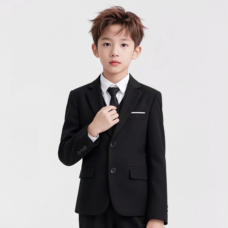 Children's Suit Suit Autumn and Winter British Boy Host Dress Piano Performance Suit Boy Flower Girl Suit Jacket Children's Suit Suit Autumn and Winter British Boy Host Dress Piano Performance Suit Boy Flower Girl Suit Jacket