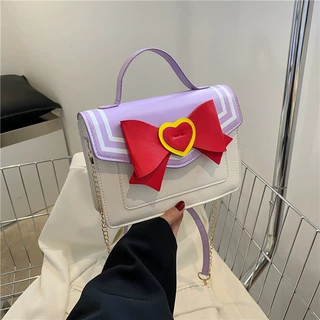 小清新文艺女包2022森系少女时尚蝴蝶结ins网红洋气斜挎链条包
