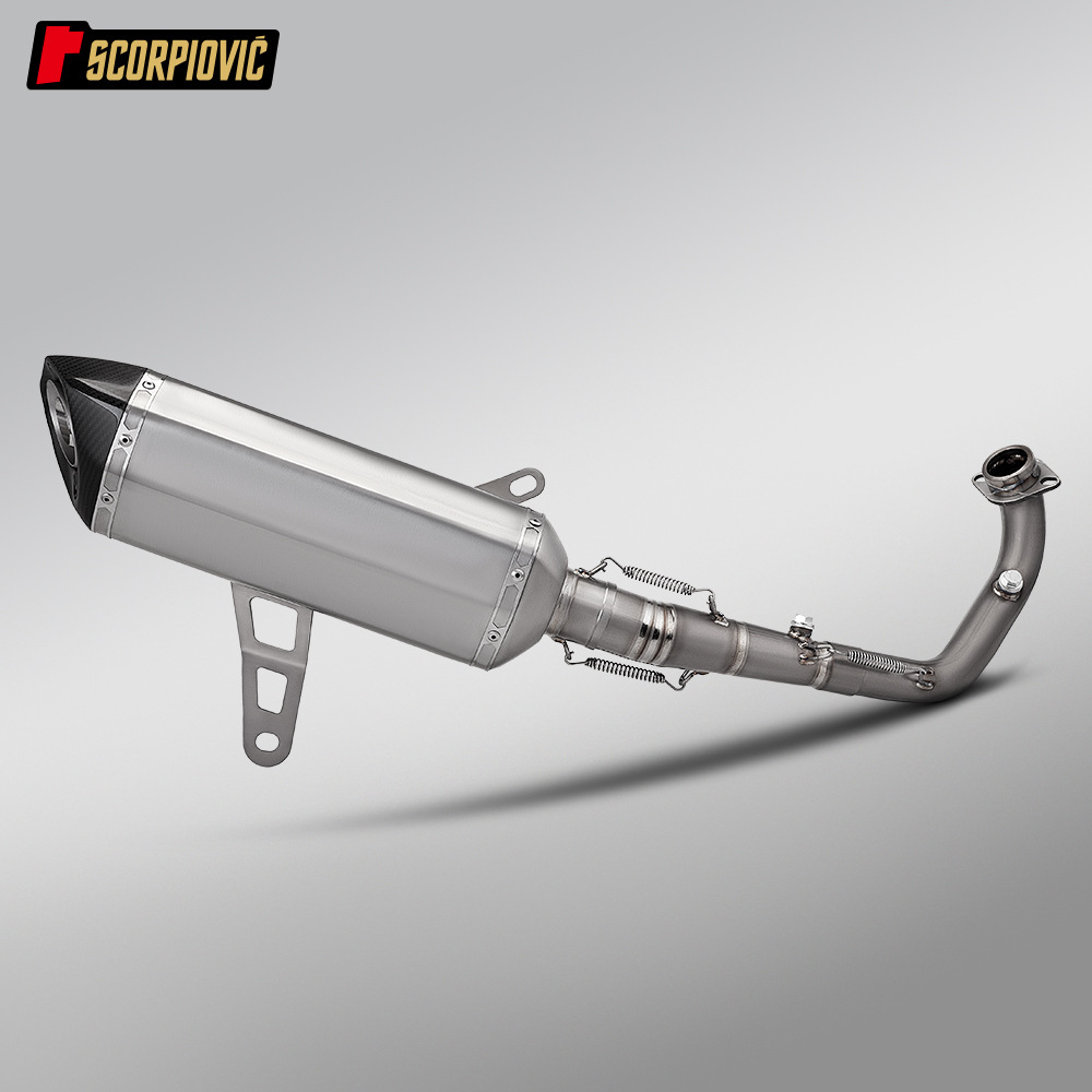 Motorcycle Scooter Zongshen 368g Titanium Alloy Front Exhaust Pipe and Rear Muffler Set, Non-Destructive Installation