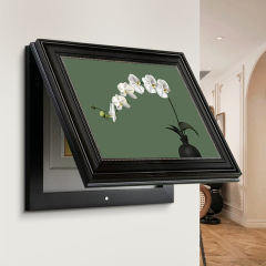 《蝴蝶蘭》中古風電錶箱裝飾畫餐廳配電箱遮擋電源盒推拉翻蓋掛畫