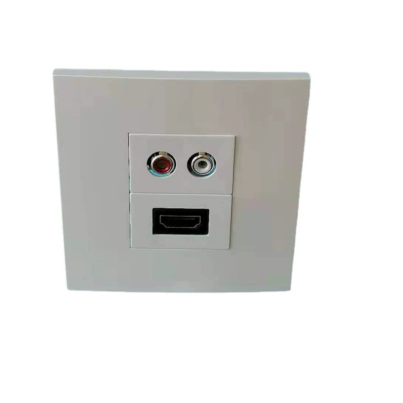 Type 86 two -bit with 128 HDMI free welding red white lotus audio module multimedia wall socket panel