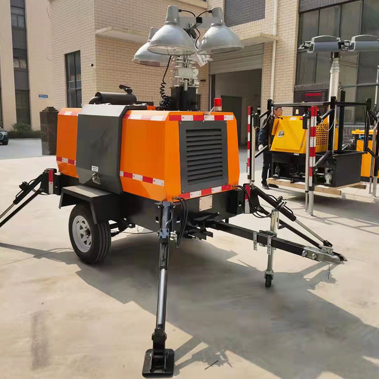 Vehículo de iluminación móvil remolque halógeno iluminación vehículo ingeniería de iluminación móvil equipo de iluminación de elevación hidráulica