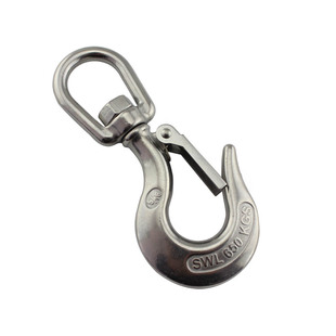 Stainless steel 304 316 ring type rotating cargo hook lifting hook insurance cargo hook spring hook lifting hook