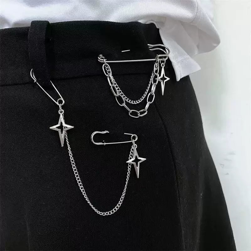 Trousers, brace, brooch, pin