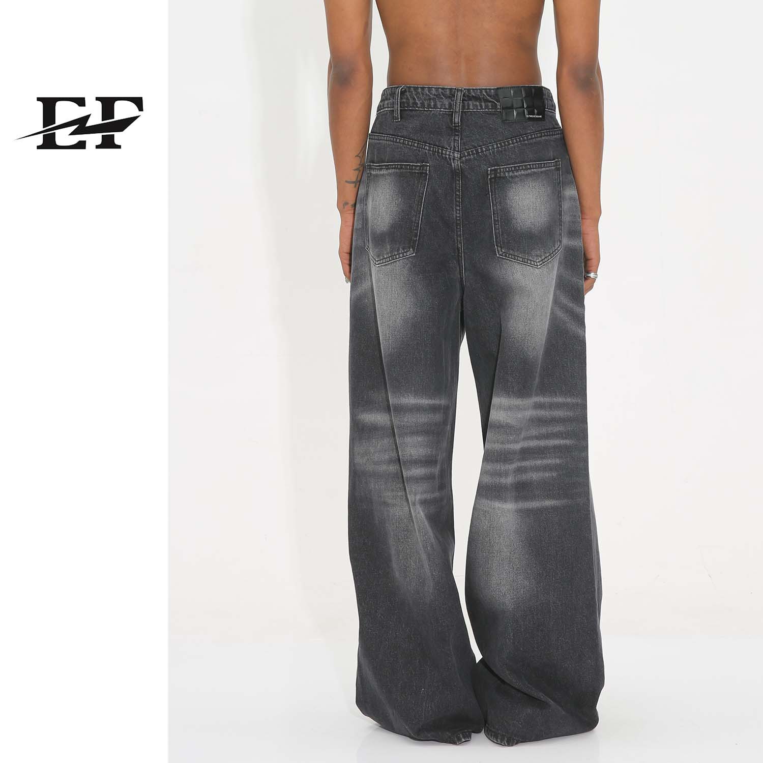 EF Denim | 2023 nuevos pantalones lavados retro rectos de pierna ancha pantalones de mezclilla sueltos hombres a juego