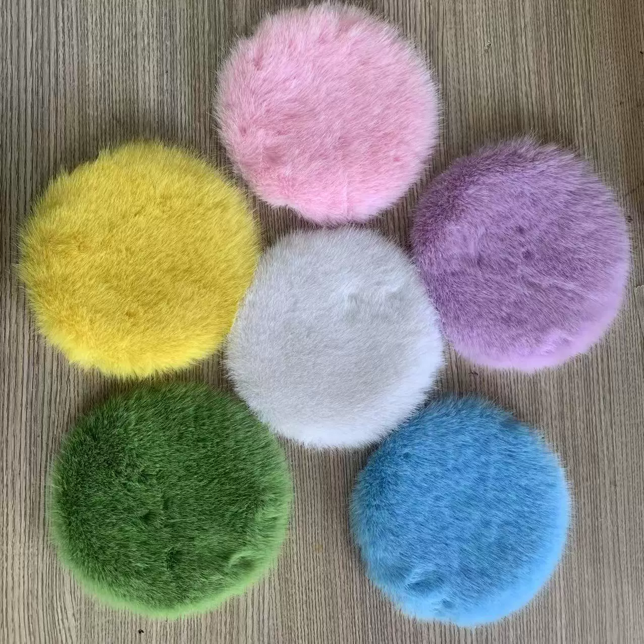 圆形毛片片耳罩材料耳暖材料保暖毛绒DIY材料