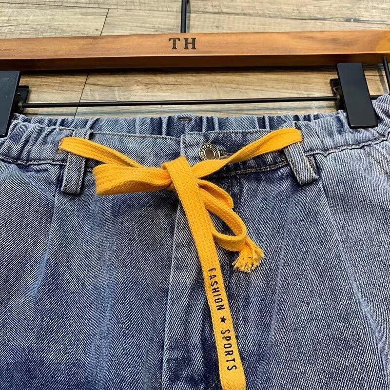 Herren Harem Jeans Einfarbig Locker Geschnittene Hose In Blau_voghion.com