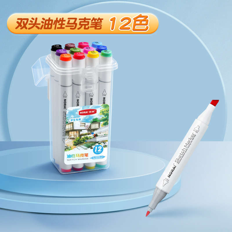 Juego de rotuladores a base de aceite Noya, cuerpo triangular, rotuladores de doble punta para graffiti y acuarela, rotuladores de colores para estudiantes, rotuladores de dibujo.