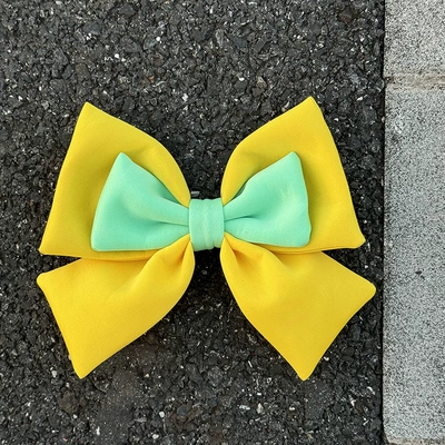 Music Xuejie Motorcycle Retro Helmet – Motosiklet dəbilqələri - color-block-bow-yellow-green