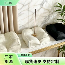 侘寂风豆腐状抱枕状香碟状香插香盘茶室线香座香托摆件首饰收纳盘