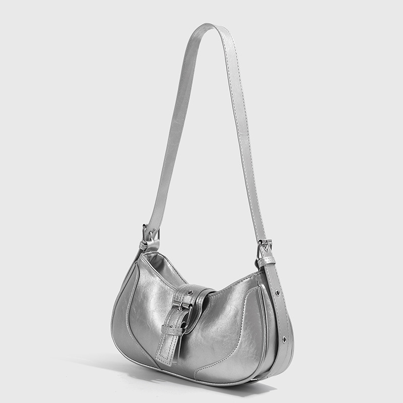 Borsa a tracolla da ascella elegante e versatile con texture Baguette, nuova di zecca, 2025 da donna_voghion.com