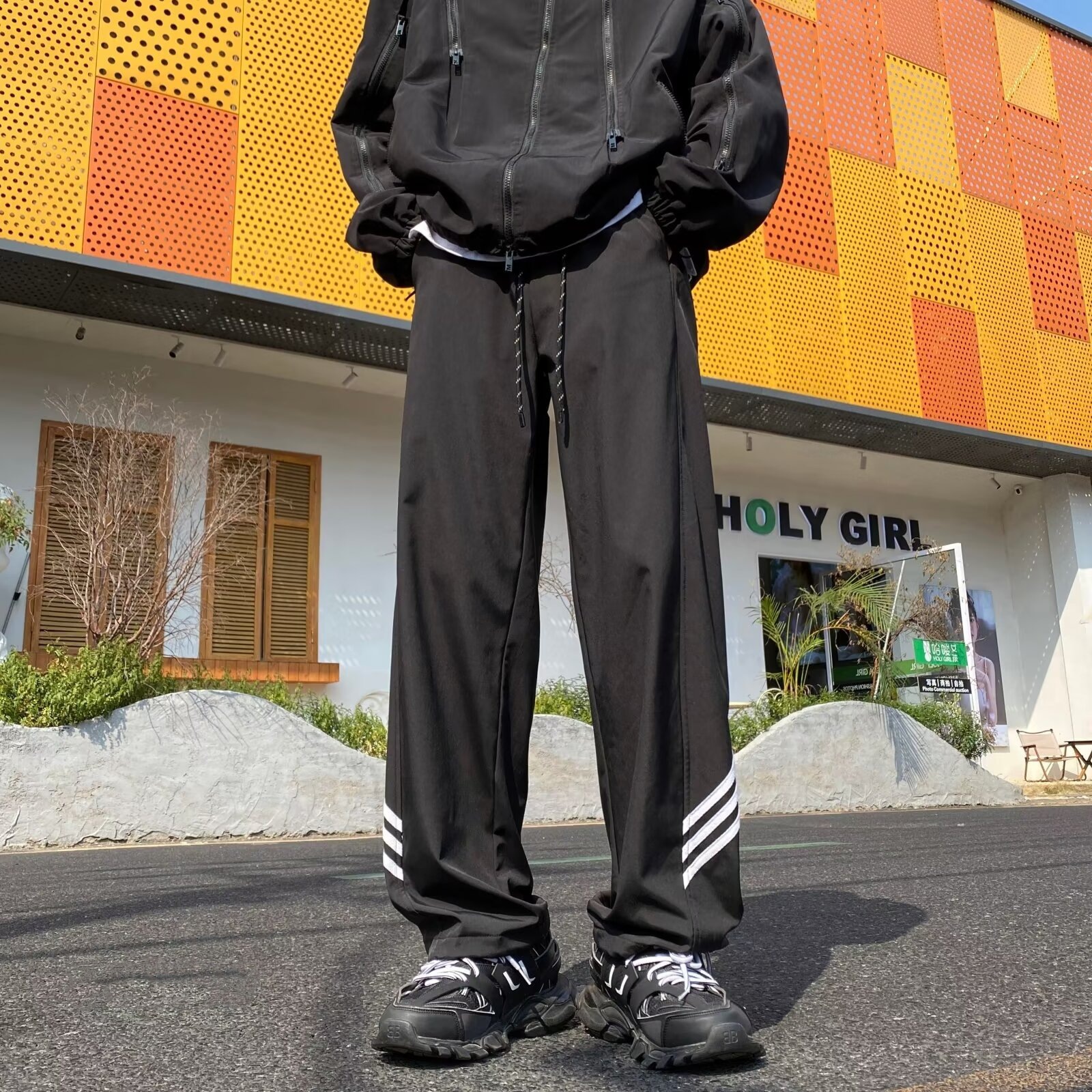 Tide, trousers for leisure, oversize, loose straight fit