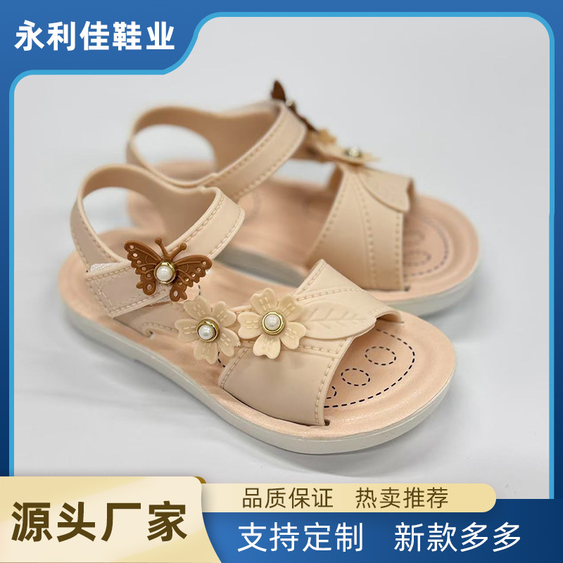 Sandalias de niñas para niños pequeños y medianos bebés de niñas nuevas exportaciones de fábrica al por mayor de comercio electrónico zapatos velcro de verano