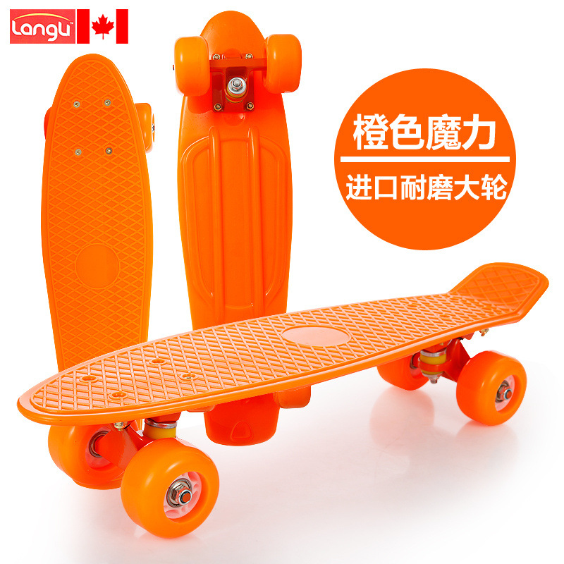 Pequeño tablero de pescado para niños adultos adolescentes 3 - 6 - 12 años principiantes de cuatro ruedas scooter profesional