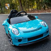 保时捷如虎RUF儿童电动车可坐人宝宝遥控汽车新款四轮遥控玩具车